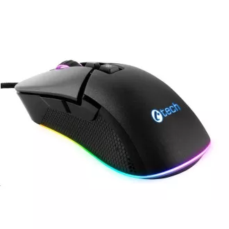 C-TECH játék egér Dawn, alkalmi játék, 6400 DPI, RGB háttérvilágítás, USB