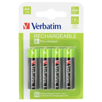 VERBATIM Prémium újratölthető AA akkumulátor 4 darab 2500 mAh