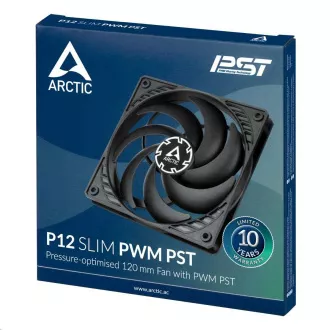 ARCTIC P12 SLIM PWM PST 120mm-es ventilátor, fekete színű ARCTIC P12 SLIM PWM PST 120mm-es ventilátor, fekete színű