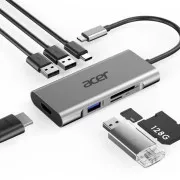 ACER 7in1 Type C dongle: 3 x USB3.0, 1 x HDMI, 1 x type-c pd, 1 x sd kártyaolvasó, 1 x tf kártyaolvasó
