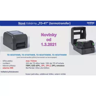 BROTHER TD-4750TNWB címkenyomtató (címkenyomtatás, 300 dpi, maximális címke szélesség 112 mm) USB, LAN, WiFi, Bluetooth, RS-232C BROTHER TD-4750TNWB címkenyomtató (címkenyomtatás, 300 dpi, maximális címke szélesség 112 mm) USB, LAN, WiFi, Bluetooth, RS-232C