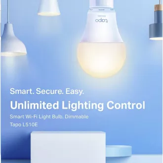 TP-Link Tapo L510E (2 db) intelligens WiFi dimmelhető LED izzó (fehér, 2700K, 806lm, 2, 4GHz, E27)