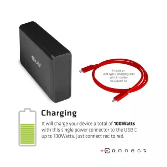 Club3D dokkolóállomás USB-C 14v1, 1xDP, 1xHDMI, 1xVGA, 2xUSB-C, 5xUSB, SD kártyaolvasó, 1xRJ45, fekete színű