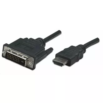 Manhattan HDMI-D kábel DVI-D-re, Dual Link, 1m, fekete