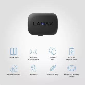 LAMAX GPS lokátor + nyakörv