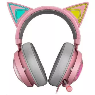 RAZER Kraken Kitty fejhallgató, USB fejhallgató, króm, kvarc / rózsaszín