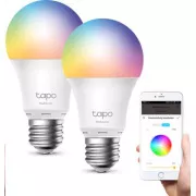 TP-Link Tapo L530E(2-pack) intelligens WiFi dimmelhető LED izzó (színes, 2500K-6500K, 806lm, 2, 4GHz, E27)