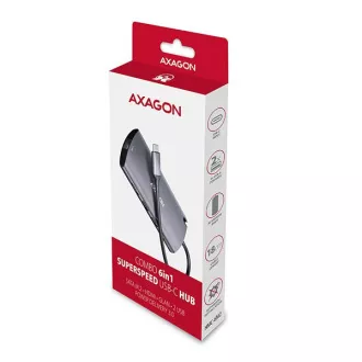 AXAGON HMC-6M2, USB 3.2 Gen 1 hub, portok 2x USB-A, HDMI, RJ-45 GLAN, SATA M.2 slot, PD 100W, USB-C kábel 18cm AXAGON HMC-6M2, USB 3.2 Gen 1 hub, portok 2x USB-A, HDMI, RJ-45 GLAN, SATA M.2 slot, PD 100W, USB-C kábel 18cm