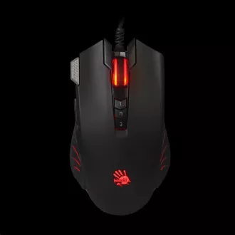 A4tech játék egér BLOODY V9M, akár 4000 DPI, V-Track technológia, 160 KB memória, USB, CORE 2, fém pad