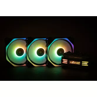 1stCOOL Fan KIT AURA EVO 4 ARGB, 3x HEXA2 ventilátor   ARGB vezérlő   távvezérlő