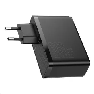 Baseus GaN2 Gyorstöltő adapterhez 2x Type-C + 2x USB-A 100W fekete