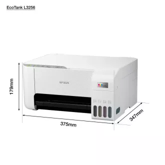 EPSON nyomtató EcoTank L3256, 3 az 1-ben, A4, 1440x5760 dpi, 33 lap/perc, USB, Wi-Fi, fehér
