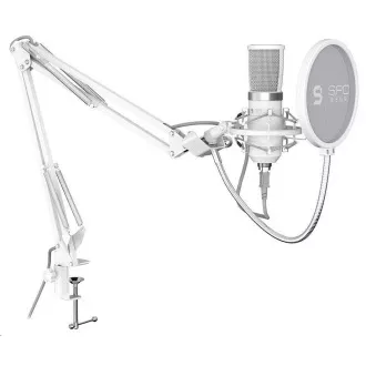 SPC Gear mikrofon SM950 Onyx fehér / vezetékes / streaming / pop szűrő / rázkódásgátló / USB tartó / fehér SPC Gear mikrofon SM950 Onyx fehér / vezetékes / streaming / pop szűrő / rázkódásgátló / USB tartó / fehér
