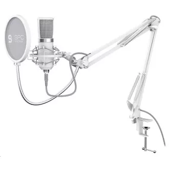 SPC Gear mikrofon SM950 Onyx fehér / vezetékes / streaming / pop szűrő / rázkódásgátló / USB tartó / fehér SPC Gear mikrofon SM950 Onyx fehér / vezetékes / streaming / pop szűrő / rázkódásgátló / USB tartó / fehér