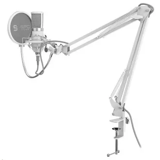 SPC Gear mikrofon SM950 Onyx fehér / vezetékes / streaming / pop szűrő / rázkódásgátló / USB tartó / fehér SPC Gear mikrofon SM950 Onyx fehér / vezetékes / streaming / pop szűrő / rázkódásgátló / USB tartó / fehér