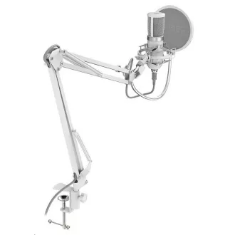 SPC Gear mikrofon SM950 Onyx fehér / vezetékes / streaming / pop szűrő / rázkódásgátló / USB tartó / fehér SPC Gear mikrofon SM950 Onyx fehér / vezetékes / streaming / pop szűrő / rázkódásgátló / USB tartó / fehér