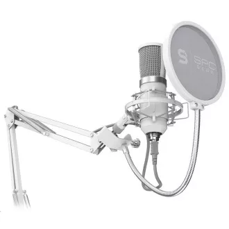 SPC Gear mikrofon SM950 Onyx fehér / vezetékes / streaming / pop szűrő / rázkódásgátló / USB tartó / fehér SPC Gear mikrofon SM950 Onyx fehér / vezetékes / streaming / pop szűrő / rázkódásgátló / USB tartó / fehér