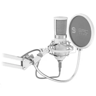 SPC Gear mikrofon SM950 Onyx fehér / vezetékes / streaming / pop szűrő / rázkódásgátló / USB tartó / fehér SPC Gear mikrofon SM950 Onyx fehér / vezetékes / streaming / pop szűrő / rázkódásgátló / USB tartó / fehér
