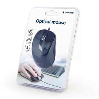 GEMBIRD egér MUS-6B-01, USB, fekete