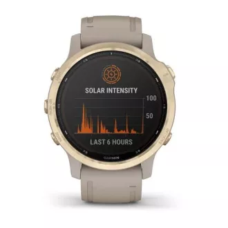 Garmin fenix6S PRO Solar, LightGold / Sand Band (TÉRKÉP / Zene) Garmin fenix6S PRO Solar, LightGold / Sand Band (TÉRKÉP / Zene)
