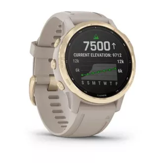 Garmin fenix6S PRO Solar, LightGold / Sand Band (TÉRKÉP / Zene) Garmin fenix6S PRO Solar, LightGold / Sand Band (TÉRKÉP / Zene)