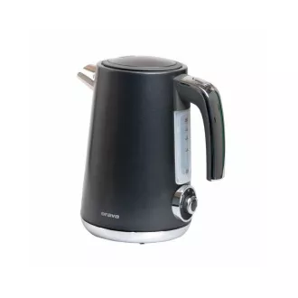 ORAVA Delux-1 vízforraló, 2200 W, 1,7 l, hőmérséklet-szabályozás, automatikus kikapcsolás, rozsdamentes acél, fekete színű