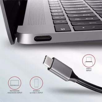 AXAGON HMC-5, USB 3.2 Gen 1 hub, portok 2x USB-A, HDMI, SD / microSD foglalat, PD 100 W, USB-C kábel 20 cm