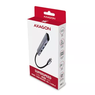 AXAGON HMC-5, USB 3.2 Gen 1 hub, portok 2x USB-A, HDMI, SD / microSD foglalat, PD 100 W, USB-C kábel 20 cm