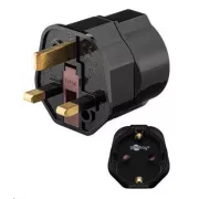 Goobay utazási adapter az Egyesült Királyság konnektorához és készülékekhez cseh csatlakozóval és földelő érintkezővel