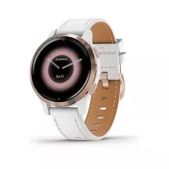 Garmin GPS sportóra Venu® 2S Rose Gold / White Leather Band