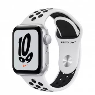 APPLE Watch Nike SE GPS, 40mm ezüst Alum. Tok tiszta platina/fekete Nike sportpánttal - normál