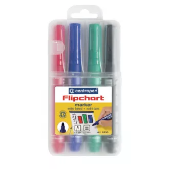 Marker Centropen 8550/4 flipcharthoz 4 színű hengeres hegy 2,5 mm Marker Centropen 8550/4 flipcharthoz 4 színű hengeres hegy 2,5 mm
