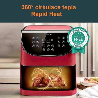 Cosori CP158-AF PREMIUM - 5,5 literes forrólevegős fritőz 5x nyárs és grill. rács, piros Cosori CP158-AF PREMIUM - 5,5 literes forrólevegős fritőz 5x nyárs és grill. rács, piros