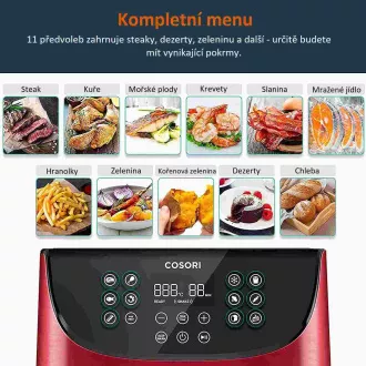 Cosori CP158-AF PREMIUM - 5,5 literes forrólevegős fritőz 5x nyárs és grill. rács, piros Cosori CP158-AF PREMIUM - 5,5 literes forrólevegős fritőz 5x nyárs és grill. rács, piros