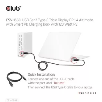 Club3D dokkolóállomás USB-C 12v1, 1xDP, 2xHDMI, 1xVGA, 2xUSB-C, 4xUSB, 1xRJ45, 1x3.5mm, szürke, szürke