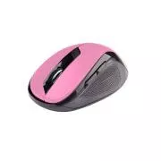 C-TECH egér WLM-02, fekete-rózsaszín, vezeték nélküli, 1600DPI, 6 gomb, USB nano vevő