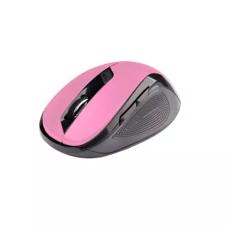 C-TECH egér WLM-02, fekete-rózsaszín, vezeték nélküli, 1600DPI, 6 gomb, USB nano vevő