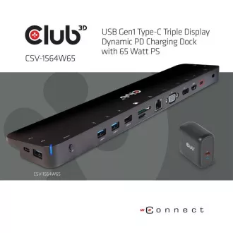 Club3D dokkolóállomás USB-C 14v1, 1xDP, 1xHDMI, 1xVGA, 2xUSB-C, 5xUSB, SD kártyaolvasó, fekete színben Club3D dokkolóállomás USB-C 14v1, 1xDP, 1xHDMI, 1xVGA, 2xUSB-C, 5xUSB, SD kártyaolvasó, fekete színben