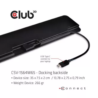 Club3D dokkolóállomás USB-C 14v1, 1xDP, 1xHDMI, 1xVGA, 2xUSB-C, 5xUSB, SD kártyaolvasó, fekete színben Club3D dokkolóállomás USB-C 14v1, 1xDP, 1xHDMI, 1xVGA, 2xUSB-C, 5xUSB, SD kártyaolvasó, fekete színben