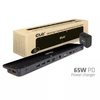 Club3D dokkolóállomás USB-C 14v1, 1xDP, 1xHDMI, 1xVGA, 2xUSB-C, 5xUSB, SD kártyaolvasó, fekete színben Club3D dokkolóállomás USB-C 14v1, 1xDP, 1xHDMI, 1xVGA, 2xUSB-C, 5xUSB, SD kártyaolvasó, fekete színben