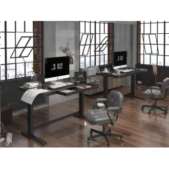 Delso WORKSTATION Elektromosan állítható magasságú asztal fekete
