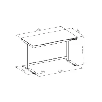 Delso WORKSTATION Elektromosan állítható magasságú asztali tölgy / fehér