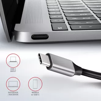 AXAGON HMC-6GL, USB 3.2 Gen 1 hub, portok 3x USB-A, HDMI, RJ-45 GLAN, PD 60W, USB-C kábel 20cm