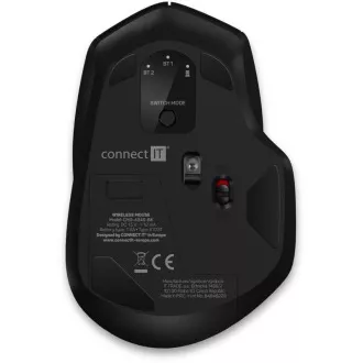 CONNECT IT Triple SmartSwitch vezeték nélküli egér, 2,4 GHz és BT, fekete