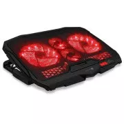 CONNECT IT FrostWind laptop hűtőpárna piros háttérvilágítással, fekete