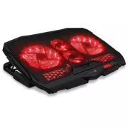 CONNECT IT FrostWind hűtőpárna laptop alatt, piros háttérvilágítással, fekete színben