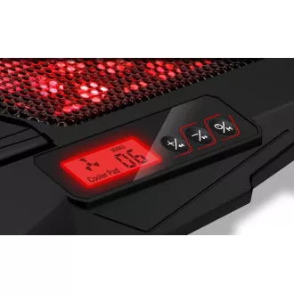 CONNECT IT FrostWind hűtőpárna laptop alatt, piros háttérvilágítással, fekete színben