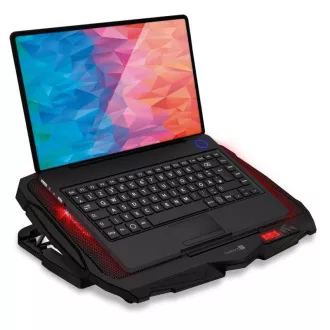 CONNECT IT FrostWind hűtőpárna laptop alatt, piros háttérvilágítással, fekete színben