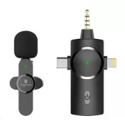 Viking vezeték nélküli mikrofon M360 csipesszel, USB-C / Lightning / 3,5 mm-es jack csatlakozóval