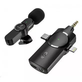 Viking vezeték nélküli mikrofon M360 csipesszel, USB-C / Lightning / 3,5 mm-es jack csatlakozóval